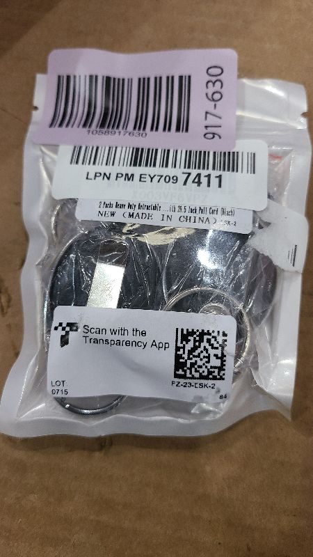 Photo 1 of 2 Packs Heave Duty Retractable Badge Reels with Carabiner Belt Clip and Key Ring, Badge Holders for ID Card Holders with 26.5 Inch Pull Cord (Black)