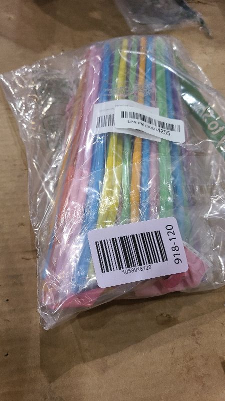 Photo 1 of [100 Pack] 10.24" High Extra Long Flexible Plastic Straws, Disposable Drinking Straws, Colorful Bendy Straws - Assorted Colors
