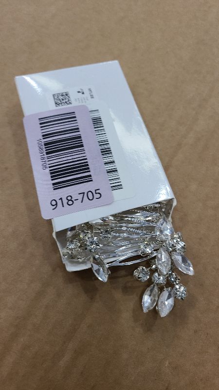 Photo 1 of 2 Pcs Bridal Wedding Hair Comb Rhinestone Silver Bridal Side Comb Crystal Rhinestone Hair Accessories for Women and Girls