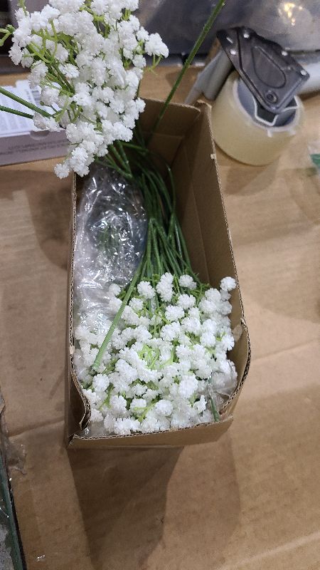 Photo 1 of 15Pcs Babys Breath Artificial Flowers, Baby Breath Flowers Artificial Bulk, Real Touch Fake White Flowers, Faux Babies Breath Gypsophila for Wedding Home Decor Floral Arrangement