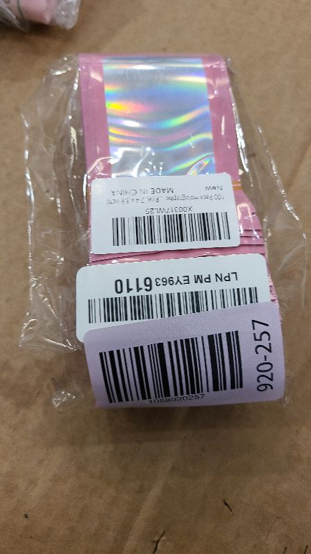 Photo 1 of 100 Pack Holographic Bags, Resealable Bags Packaging Bag with Clear Window Resealable Odor Foil Pouch for Food Storage, Lipgloss&Jewelry Lash Packaging(Pink, 2.4 x 3.9 Inch)