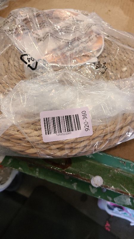 Photo 1 of 13 in Round Woven Placemats Plate Chargers Set of 4 Boho Farmhouse Rustic Woven Place Mats for Dining Table Decor, Rattan Wicker Table Mats Jute Braided Chargers for Dinner Plates