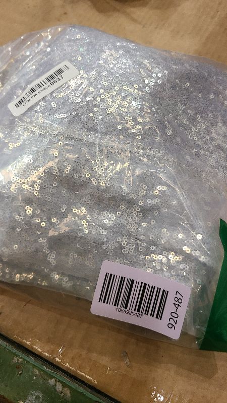 Photo 1 of 2×8FT-2PCS Silver Sequin Backdrop Curtains Panels, Photography Backdrop Glitter Fabric Background for Christmas Wedding Party Decor