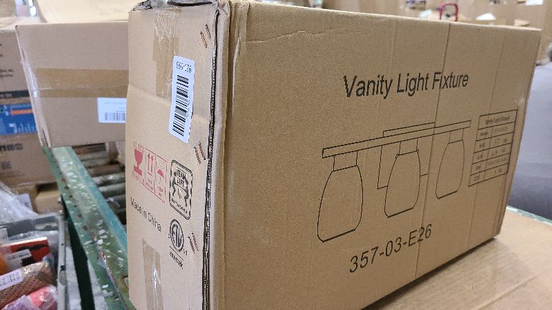 Photo 1 of 3 Light Bathroom Light Fixtures, 20 Inch Bathroom Vanity Light with Clear Glass Shade, Vanity Lighting Fixtures Over Mirror for Bathroom (Brushed Nickel)