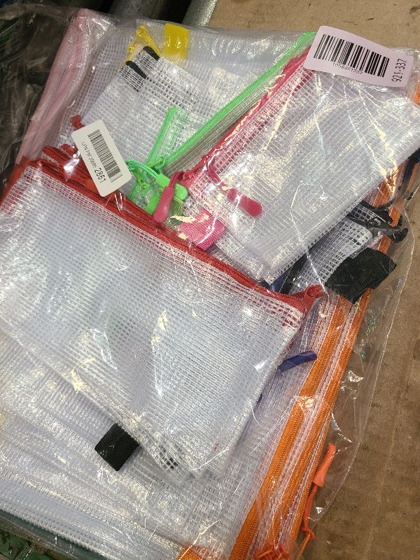 Photo 1 of 24pcs Mesh Zipper Pouch Bags - 8 Sizes Plastic Zipper Pouches for Organization, Mesh Bags with Zipper, Waterproof Clear Travel Pouches, UMETDO File Bag with Zipper for Office Supplies