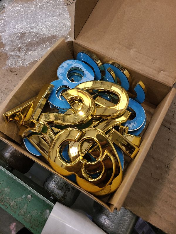 Photo 1 of 20 Pieces Mailbox Numbers for House Outside 0-9 Door Room Signs Self Adhesive Address Number Sticker for Office Wall Apartment Decorative(3 Inch,Gold)