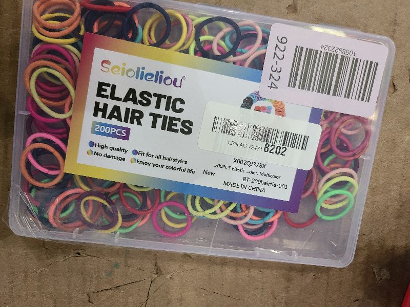 Photo 1 of 200PCS Elastic Hair Ties for Thin Hair, No Crease Ponytail Holders for Kids Baby Toddler, Multicolor, Mini Hair Accessories for Girls