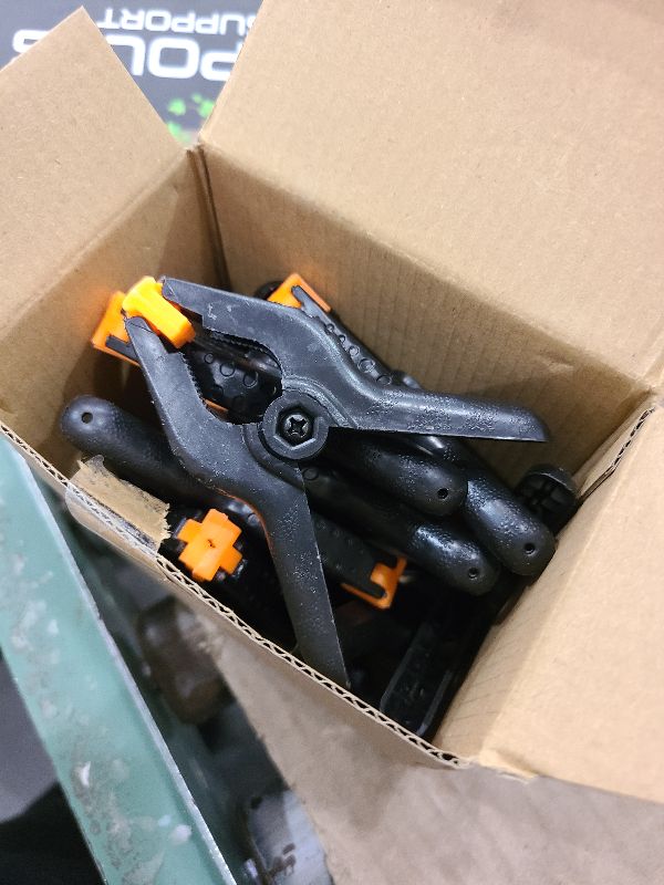 Photo 1 of 12 Pack Plastic Spring Clamps, 3.5inch Small Heavy Duty Clips for Crafts, Backdrop Stand, Woodworking, Photography Studios (Black)