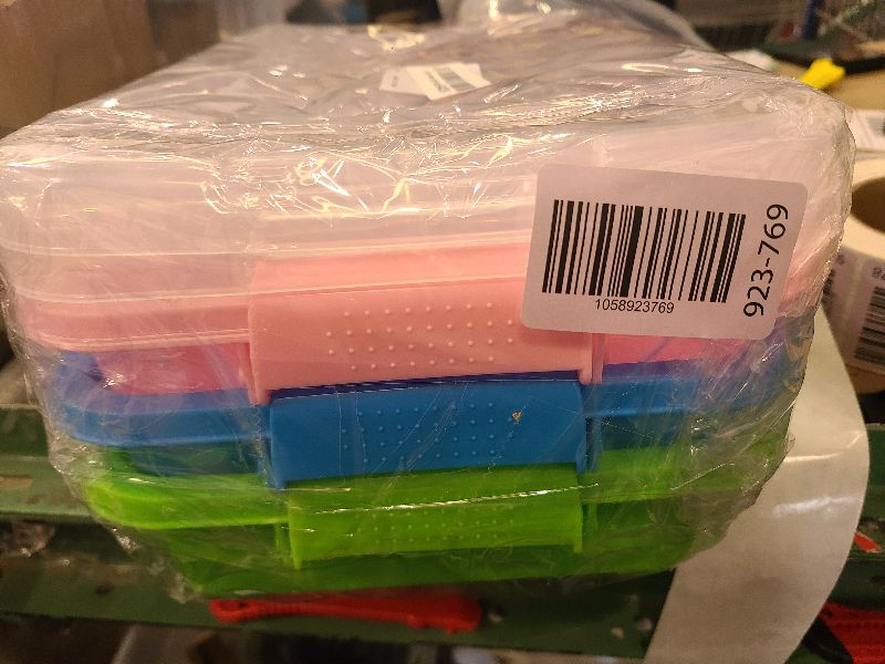 Photo 1 of 3 Pcs Plastic Sensory Bin Sand Tray with Lid 8 Stickers Portable Sandbox Container with Handle Clear Lid Stackable Play Tray for Storage Sand Toys Sand Arts Crafts Organizing