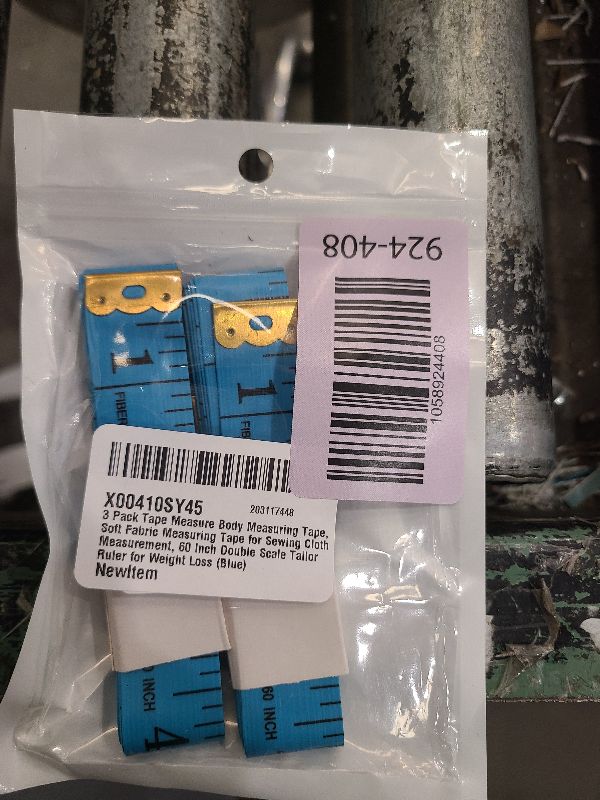 Photo 1 of 3 Pack Tape Measure Body Measuring Tape, Soft Fabric Measuring Tape for Sewing Cloth Measurement, 60 Inch Double Scale Tailor Ruler for Weight Loss (Blue)