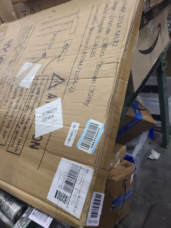 Photo 1 of 29"-57" Baby and Pet Safety Gate, 30" Tall Metal Walk-Thru Gate for Doorways & Stairs, Easy One-Hand Open, Dual Lock (White, 29" W x 30.5“H)