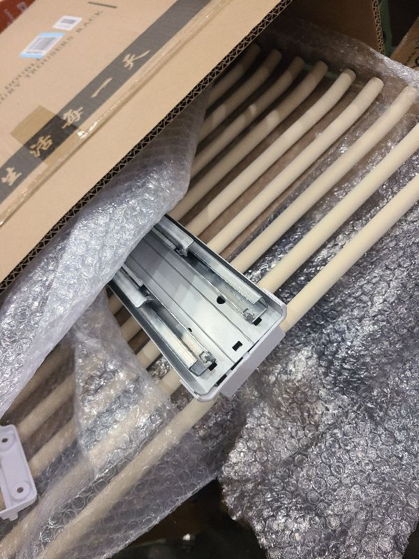 Photo 1 of 22 Arms Beige Steel Pull Out Pants Rack Pants Hanger Bar Clothes Organizers