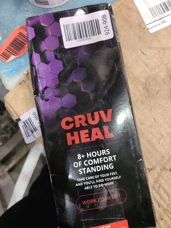 Photo 1 of (New) Work Comfort Orthotic Insoles - Anti Fatigue Shoe Insert Men Women - Low Arch Support - Shock Absorption - Foot Pain Relief - Work Boot Insoles (Violet Hexagons, S)