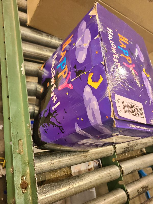 Photo 1 of 12FT Halloween Inflatables Giant Ghost with Wings Outdoor Decorations Colorful Flashing and Flame Lighting Blow Up Yard for Halloween Outdoor Yard Decorations, Garden, Lawn, Indoor