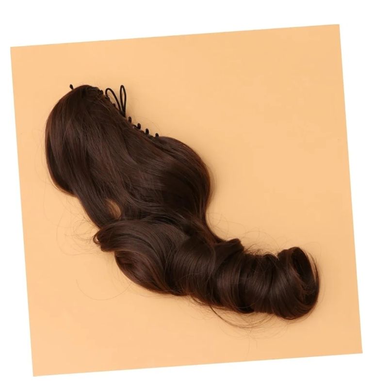 Photo 1 of 1pc Long Curly Synthetic Hair Wig with Jaws Clamp Soft Claw Ponytail Hair Extension Comfortable All Day Wear Natural Look and Feel Versatile Styling Options
