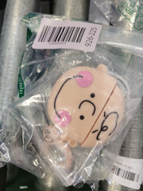 Photo 1 of 2 pcs Set White Dog Silicone Protective Case Cover Accessories Compatible with AirPods with Carabiner Keychain Ring