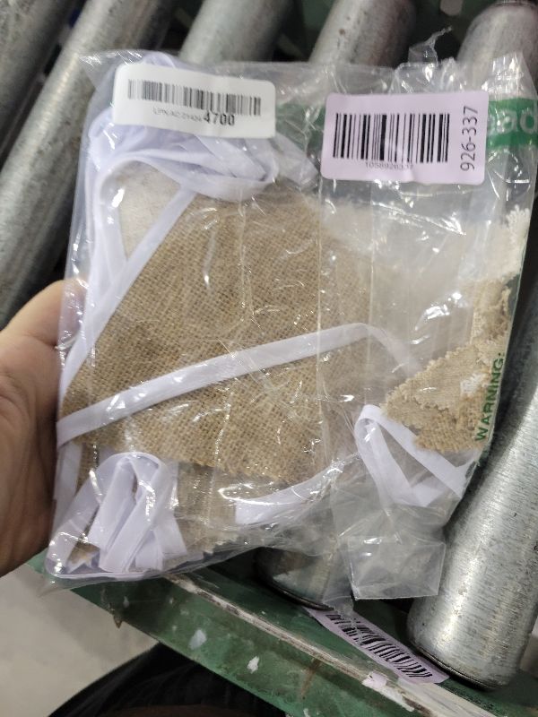 Photo 1 of 24Ft Burlap Banner Burlap Triangle Pennant Flag Linen Bunting Garland Streamers for Birthday Wedding Baby Shower Engagement Camping Rustic Boho Spring Easter Holidays Graduation Party Decorations