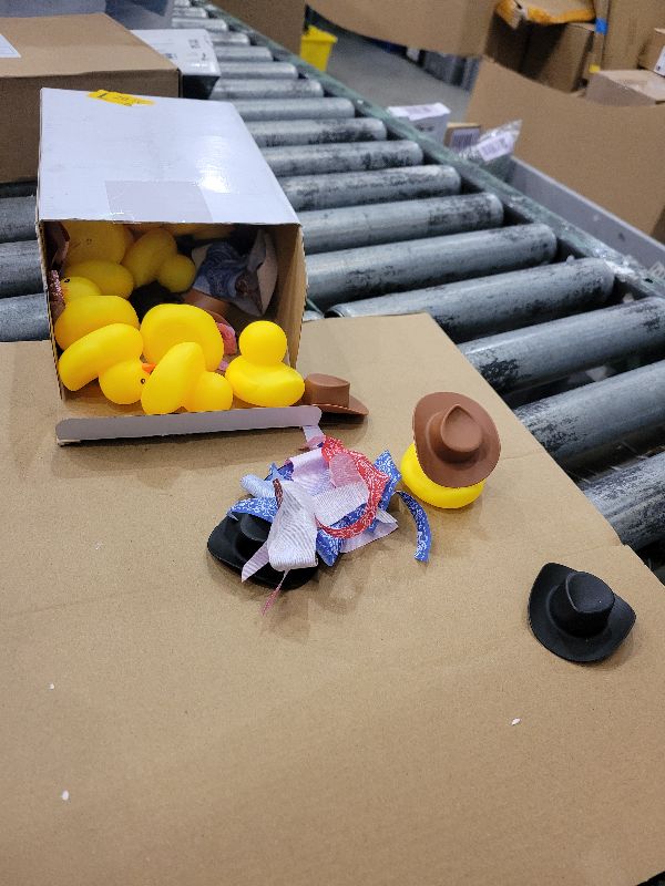 Photo 1 of 24 Set Cowboy Rubber Duck Mini Yellow Duckies Bath Party Toy Tiny Ducks Bathtub Toy with Cowboy Hat Paisley Bandanas Sunglasses for Summer Baby Shower Birthday Swimming Party, Cute Style