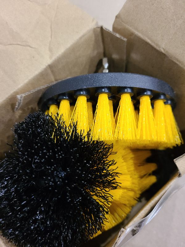 Photo 1 of [3 Pack] Auto Detailing Drill Brush Set, Wheel Cleaner Brush, Car Cleaner Wash Brush Supplies Kit Fit Tire, Car Mats, Floor Mat, Bathroom and Auto Power Scrubber Brush Cleaning Sets