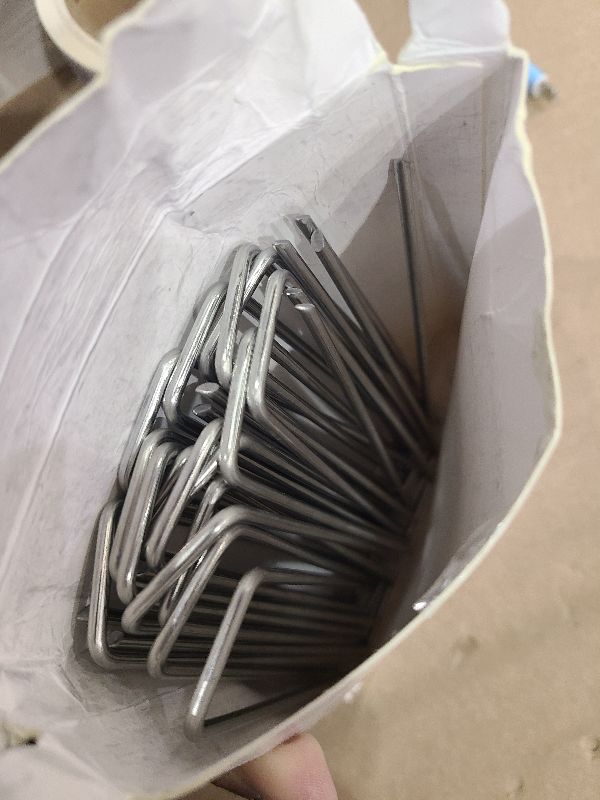 Photo 1 of 24 Pack Garden Stakes, U-Shaped Tent Stakes, Galvanized Landscape Staples, Ground Stakes, for Landscaping Securing Weed Barrier Fabric, Irrigation Tubing, Holding Fence, Tarpaulin