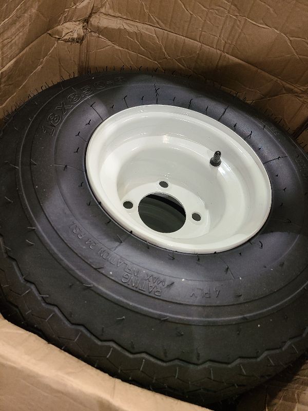 Photo 1 of 2PCS 18x8.50-8 Lawn Mower Tires with Rim, 18x8.5-8 Tire and Wheel for Riding Lawn Mowers Garden Tractor Turf Tires Golf Carts, 815lbs Capacity, 4 Ply Tubeless