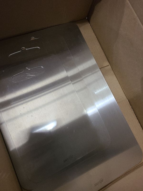 Photo 1 of 3 Pcs Cutting Boards for Kitchen, Double Sided 304 Stainless Steel Cutting Board Set, Dishwasher Chopping Boards for Meat Vegetables, Easy Grip Handles (Set of 3) (A 1mm)