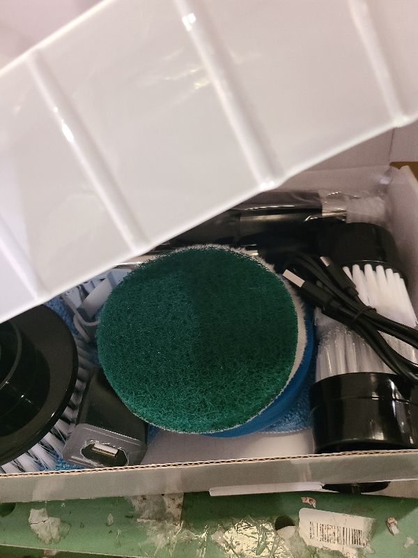 Photo 1 of Bomves Electric Spin Scrubber, Cordless Cleaning Brush Scrubber for Home, 8 Replaceable Brush Heads-90Mins Work Time, 3 Adjustable Size, 2 Speeds for Bathroom Shower Bathtub Glass Car