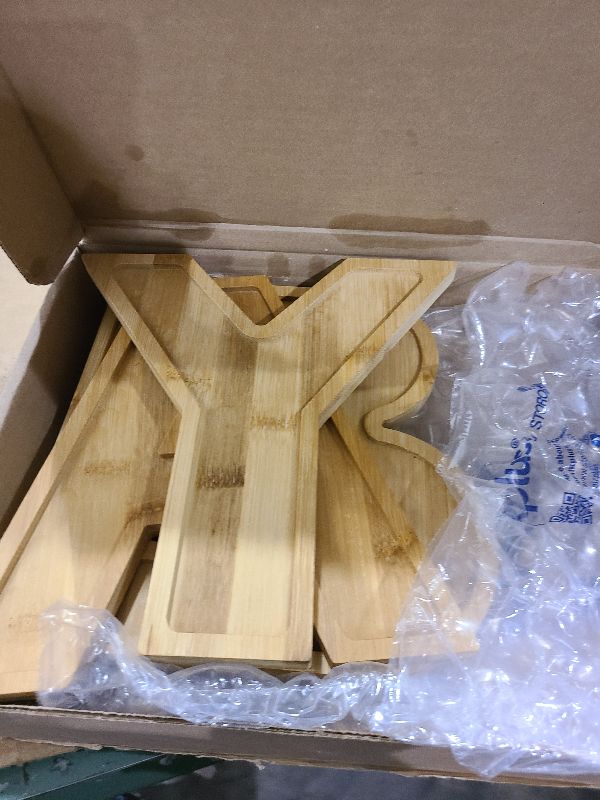 Photo 1 of 4 Pcs Wood Baby Charcuterie Board Letters, Wooden BABY Letters for Baby Shower, Birthday, Party Food Display Decorations