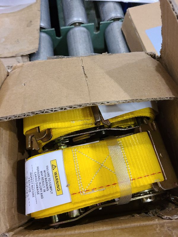 Photo 1 of 2 Pack E-Track Ratchet Straps 2" x 12' x 4,400 Strength for Cargo Tie Down in Enclosed Trailer & Van by KODIAK STRAPS