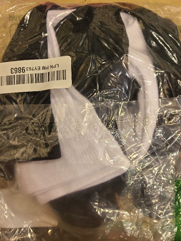 Photo 1 of +MD 3 Pairs Compression Socks for Women & Men 15-20mmHg Cushion Moisture Wicking Support Stockings for Airplane Flights, Travel, Nurses, Edema 10-13 Black White