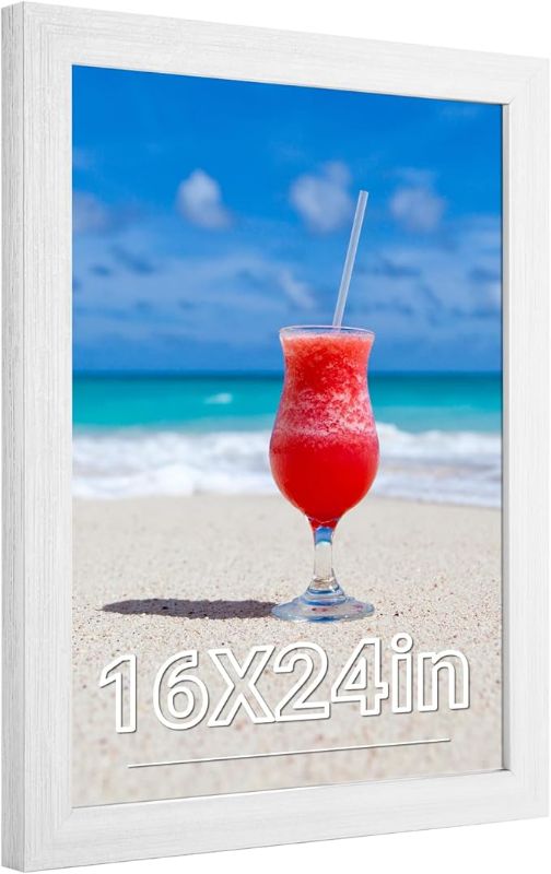 Photo 1 of 16x24 Frame Rustic White, Distressed 24x16 Picture Frame, Art Pic Hanging Poster Frame, 16 by 24 Gallery Family Concert Portrait Wall Photo Frame Anniversary/Birthday/Wedding/Thank you/Christmas Gift - 3 frames