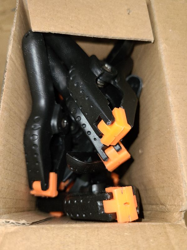 Photo 1 of 12 Pack Plastic Spring Clamps, 3.5inch Small Heavy Duty Clips for Crafts, Backdrop Stand, Woodworking, Photography Studios (Black)