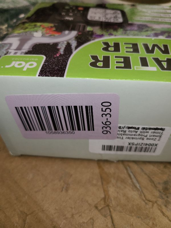 Photo 1 of 2 Zone Sprinkler Timer for Garden Hose, 8 Programmable Hose Water Timer with Auto Rain Delay, 3.3“ Large LCD Display Digital Irrigation System for Plant, Yard, Lawns, Outdoor