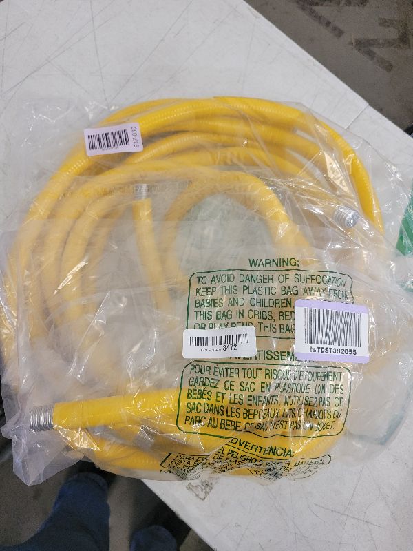 Photo 1 of 33FT 3/4" CSST Gas Line Hose, 3/4 Inch Flexible Line for Natural Gas and Propane, Corrugated Stainless Steel Pipe Kit with 2 Male Adapter Fittings