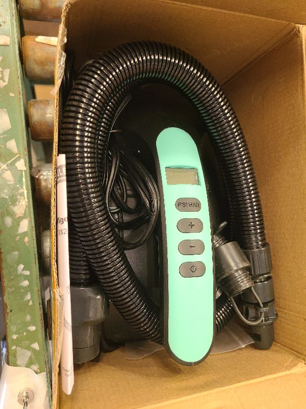 Photo 1 of 20PSI High Pressure SUP Vehicle Electric Air Pump, Inflation Paddle Board Pump for Stand Up Paddle Boards, Inflation & Deflation Function Quick Air Inflator for Paddleboards (Green)