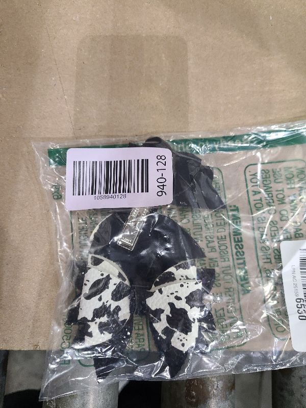 Photo 1 of 2pcs 3.5 in Glitter Cow Hair Bow Clips,Sparkly Black White Cow Print Bowknot Alligator Barrettes for Western Girls,Teens,Toddlers,Baby Birthday Party Dress Decor Accessories Gift