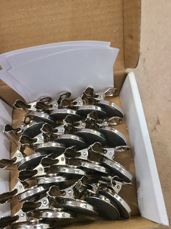 Photo 1 of 20 Pack Heavy Duty Magnetic Clips for Refrigerator and Whiteboard, Strong Fridge Magnets for Office, School, Locker, Home, and Teaching