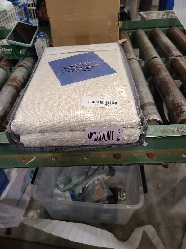 Photo 1 of 100% Blackout Shield Linen Blackout Curtains for Bedroom 84 Inches Long, Back Tab/Rod Pocket Living Room Drapes, Thermal Insulated Blackout Curtains 2 Panels Set, 50" W x 84" L, Cream