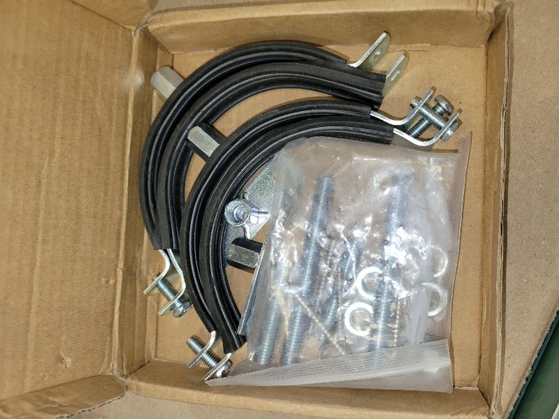 Photo 1 of 2 Sets 4-1/4 Inch B Vent Adjustable Pipe Bracket, Heavy Duty Galvanized Iron with Rubber Split Ring Pipe Hanger, Round Wall Strap for Plastic Ventilation Pipes, Chimney Pipes, Drainage Pipes