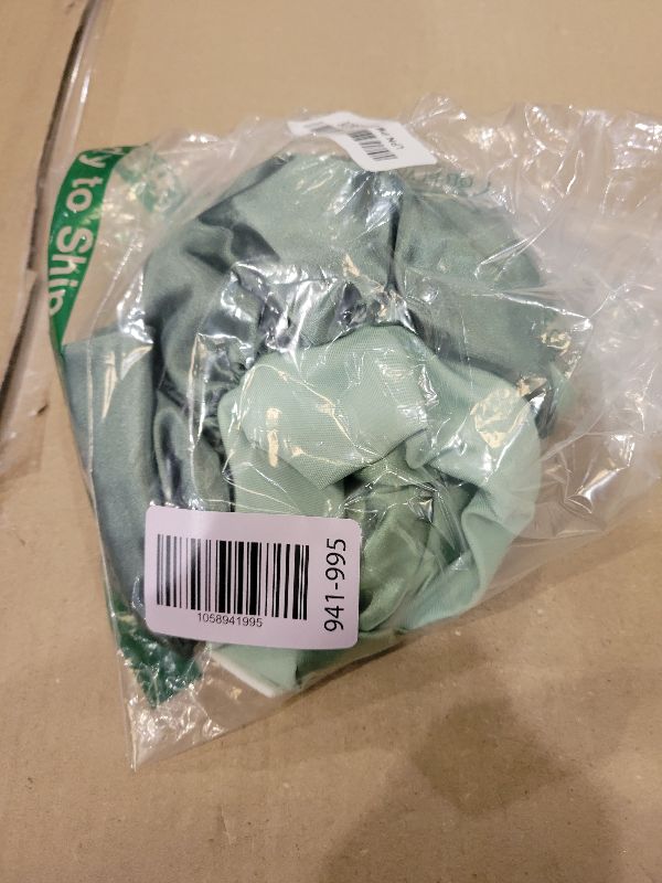 Photo 1 of 22 Momme 100% Real Mulberry Silk Bonnet for Sleeping Women, Large Hair Care Bonnet for Long Curly Hair, Double Layer Silk Wrap with Soft Elastic Band, Non-Slip Sleep Cap, Green