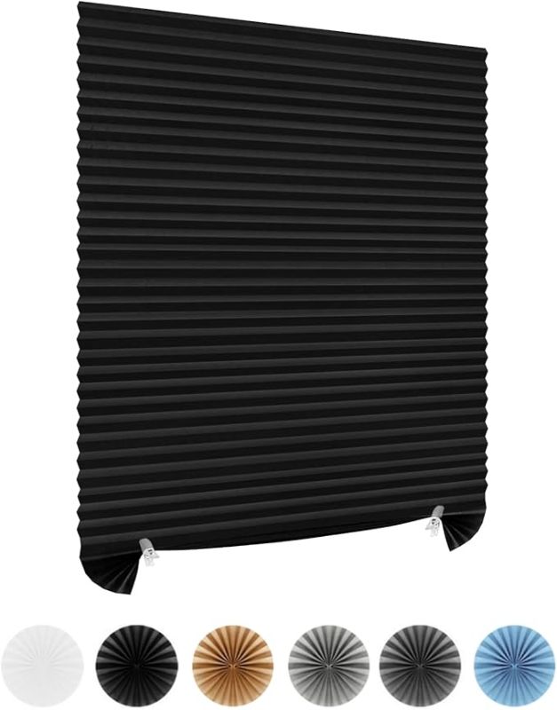 Photo 1 of ***msrp $9.99 Window Blinds Cordless Blackout No Drill Cut to Size Clip On Stick On Self Adhesive Temporary Blinds Pleated Paper Blinds for Windows Doors Shades for Home Nursery Bedroom Kitchen Bathroom