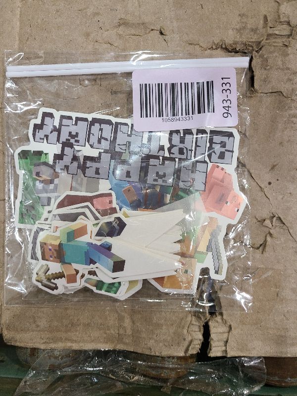 Photo 1 of 25 Pcs Pixel Styled Gamer Cake Decorations, Happy Birthday Cake Topper, Party Supplies for Boys & Girls