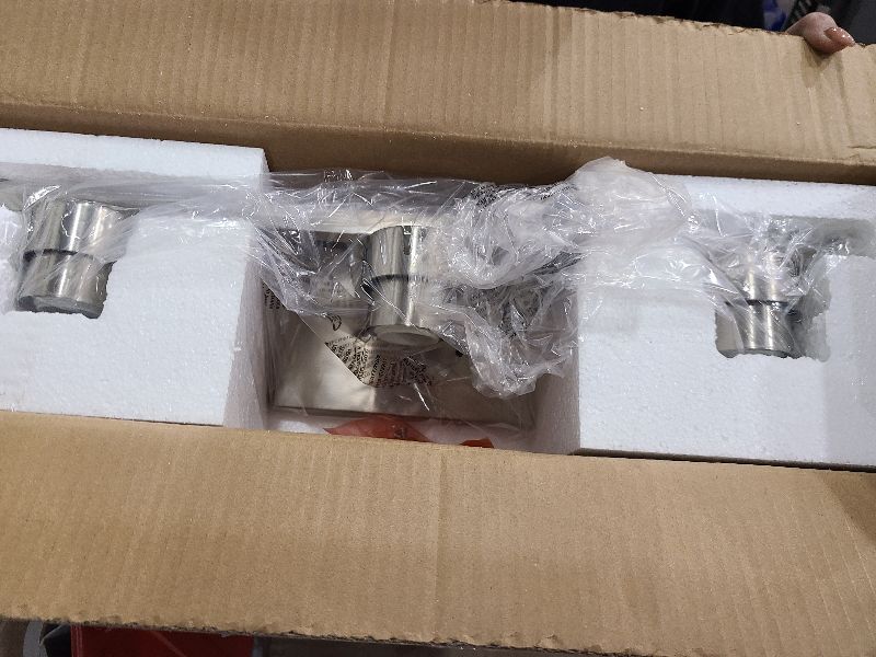 Photo 1 of 3 Light Bathroom Light Fixtures, 20 Inch Bathroom Vanity Light with Clear Glass Shade, Vanity Lighting Fixtures Over Mirror for Bathroom (Brushed Nickel)