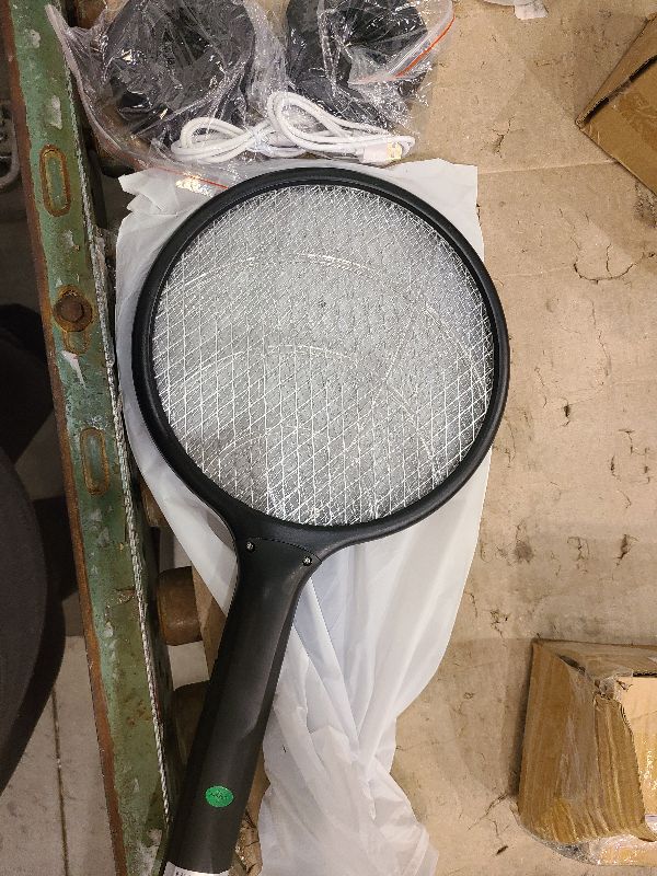 Photo 1 of 2Pack Electric Fly Swatter,4000V Bug Zapper Racket with 1500mah Battery Rechargeable,2 in 1 Fly Zapper & Purple Mosquito Killer Lamp with 3 Layers of Safety Net Suitable for Indoor and Outdoor Black