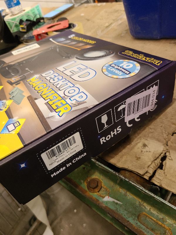 Photo 1 of 12X Magnifying Glass with Light and Stand, 144 LEDs Brightest Desktop Magnifying Lamp, 10 Dimmable Brightness 5 Color Modes, Hands Free Metal Desk Lamp for Craft Reading Painting Hobby Close Work