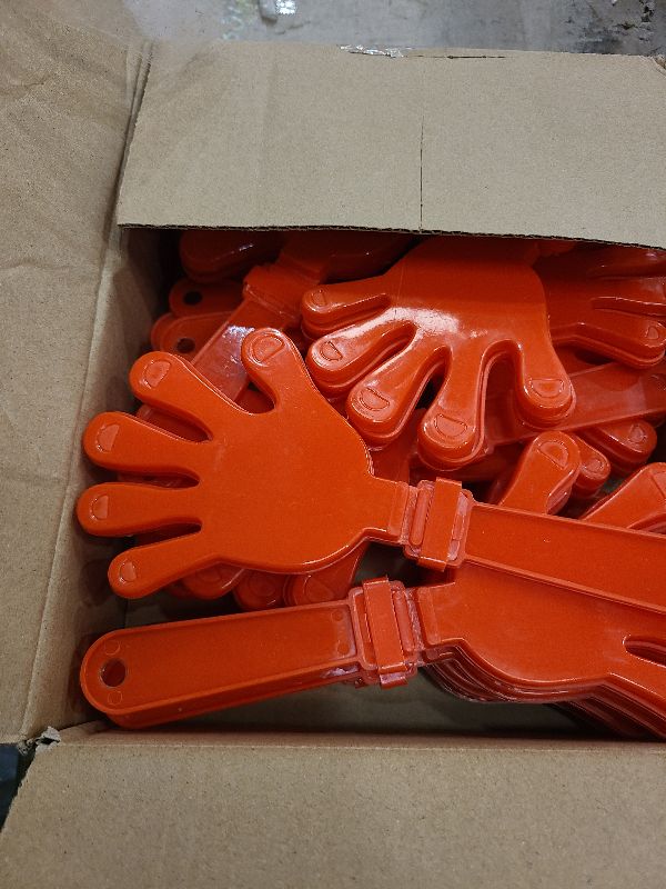 Photo 1 of 20 Pcs Hand Clappers Noisemakers 7.5 Inch Clappers Noisemakers Plastic Hand Clappers for Birthdays Game Football Sporting Events Cheers Supplies Dance Basketball Football Noisemakers(Red)