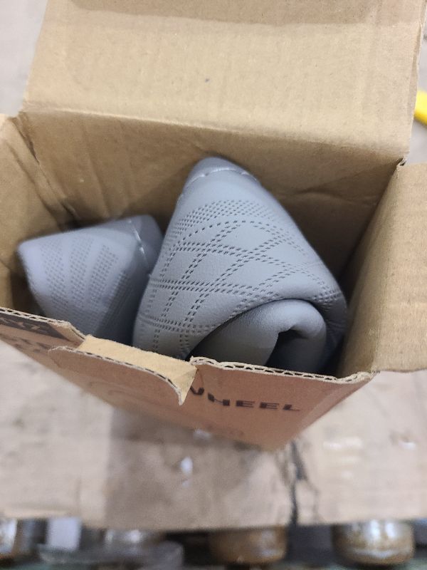 Photo 1 of ?2025 Model? Breathable Soft Leather Car Steering Wheel Cover for Men Women, Non-Slip, Comfortable,Universal 15 inches Steering Wheels, Grey