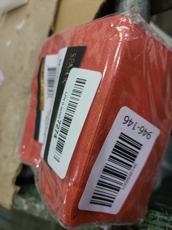 Photo 1 of 100 Pack Red Beverage Napkins, Big Party Pack, 2 Ply, Ideal for Wedding, Party, Birthday, Dinner, Lunch, Cocktails. (5” x 5”) by Amcrate