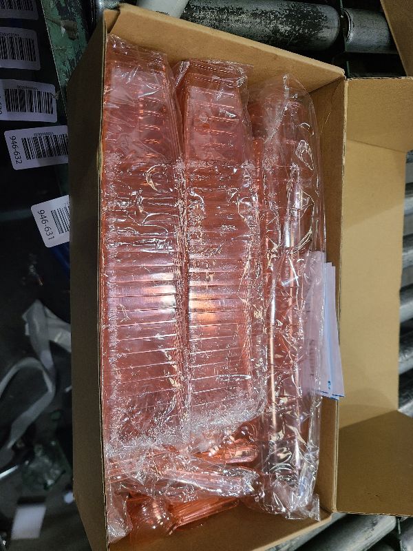 Photo 1 of 210 Pcs Mini Dessert Cups with Spoons Pink Clear Pastic Dessert Cups 5 oz, Dessert Square Shot Glasses & Round Goblet Shooters & Plastic Spoons & Stickers Ice Cream Fruit Cake Cup Party Supplies