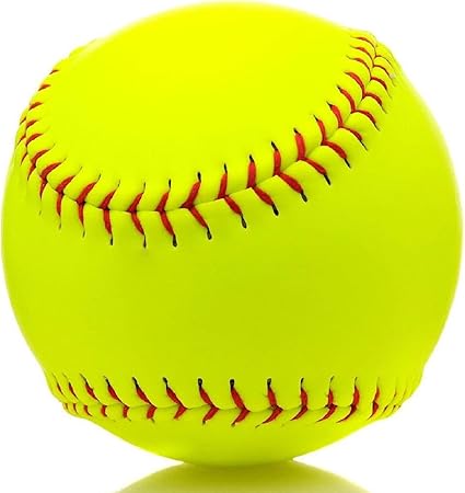 Photo 1 of **MSRP 8.49** Sports Fastpitch Softballs, Official Size and Weight Practice Softball, Unmarked & Leather Covered Training Ball for Games, Practice and Training(Yellow, 12 Inch)